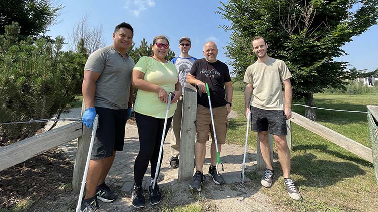 Pasonites at our first Pristine Parks clean-up, which was held in Mayland Heights NE on July 22, 2021.
